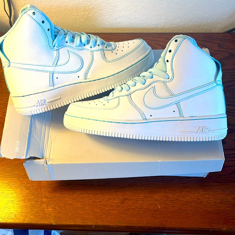 Brand New NIKE AF1 High “Glacier” ICE BLUE COLORWAY by Ron Louis - Picture 2 of 11